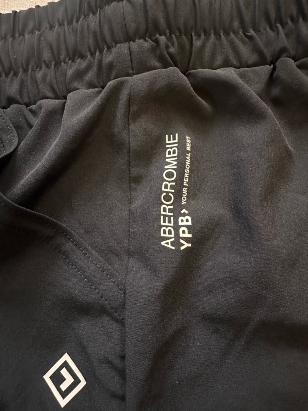 abercrombie kids Black Athletic Shorts with Logo Print - Picture 5 of 7